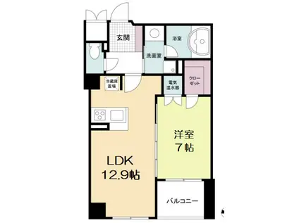グレンパーク梅田北(1LDK/3階)の間取り写真