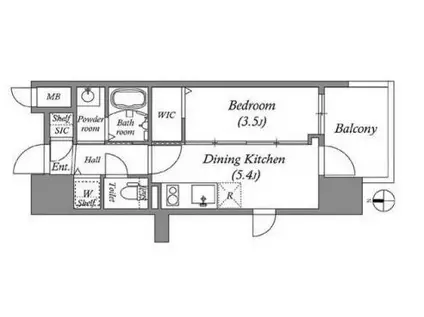 エステムコート難波Ⅶビヨンド(1DK/6階)の間取り写真