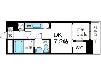 セレニテ谷町CALM(1DK/10階)の間取り写真