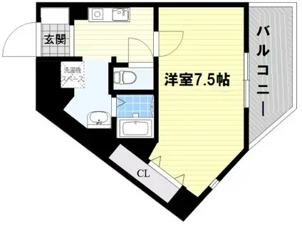SWISS難波西(1K/10階)の間取り写真