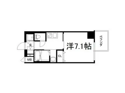 アール大阪グランデ(1K/7階)の間取り写真