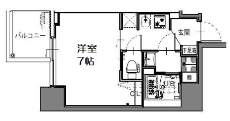 S-RESIDENCE難波大国町DEUX(1K/12階)の間取り写真