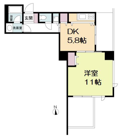 クロスレジデンス大阪新町(1DK/3階)の間取り写真