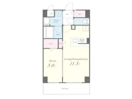 ルアナ北梅田(1LDK/3階)の間取り写真