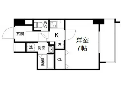 ワールドアイ大阪ドームシティⅡ(1K/8階)の間取り写真