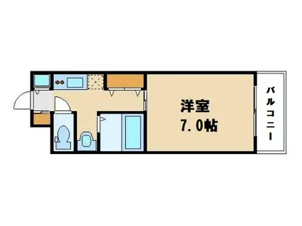 レジデンス大阪城前(1K/4階)の間取り写真