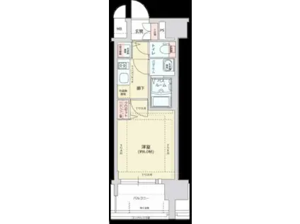 グランカリテ日本橋(1K/4階)の間取り写真