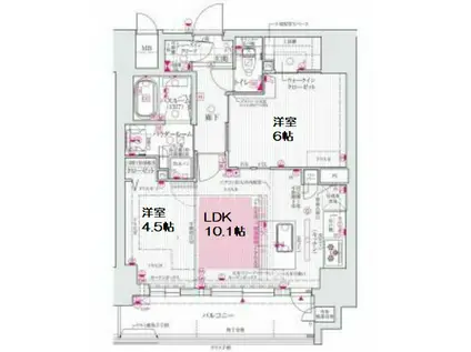 エステムプラザ南船場レジスタ(2LDK/13階)の間取り写真