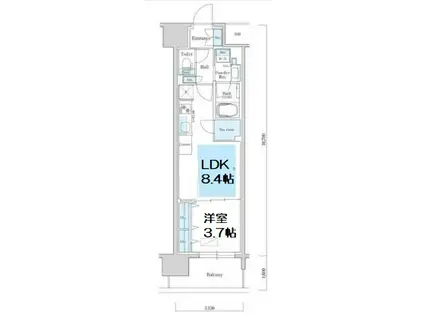 アーバネックス同心Ⅱ(1LDK/10階)の間取り写真