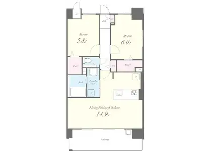 ポラリス松ヶ枝(2LDK/4階)の間取り写真