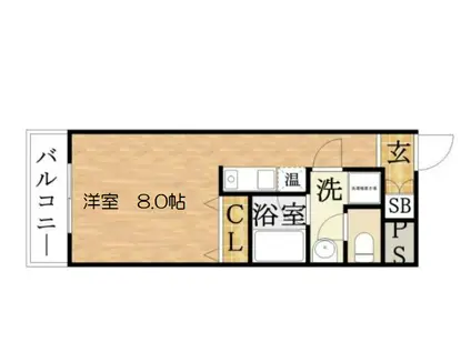 アイディール中之島(ワンルーム/1階)の間取り写真