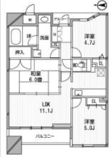 アーデンタワー新町(3LDK/12階)の間取り写真