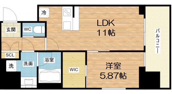 LA DOUCEUR天満(1LDK/5階)の間取り写真