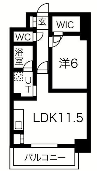 アプリーレ堺筋本町(1LDK/8階)の間取り写真
