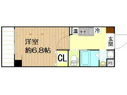 みおつくし西梅田Ⅳ(1K/9階)の間取り写真