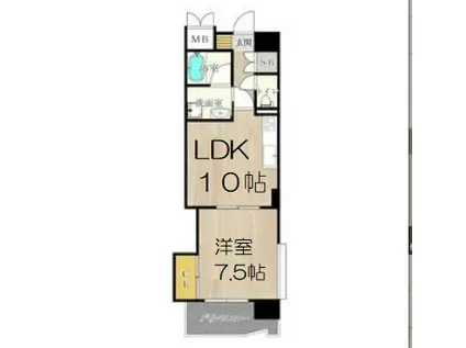 マスターズレジデンス道頓堀III(1LDK/8階)の間取り写真