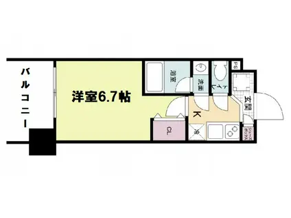 レジディア新大阪(1K/2階)の間取り写真