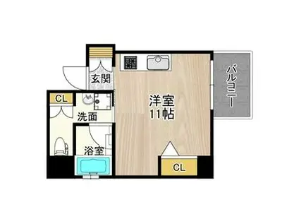 CITY SPIRE日本橋高津(ワンルーム/11階)の間取り写真