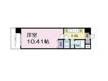 オリエンス夕陽丘(1K/8階)の間取り写真