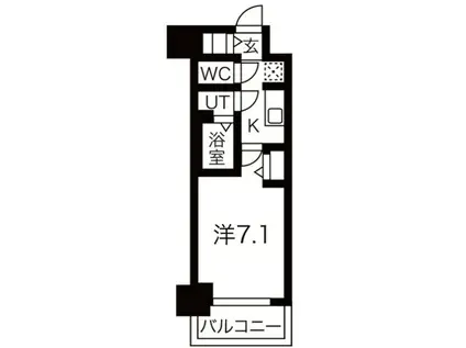 ファステート難波グランプリ(1K/5階)の間取り写真