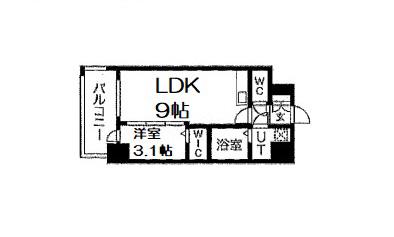 エスグランデ難波グランツ(1LDK/2階)の間取り写真