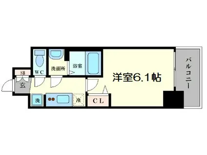 プレサンス南堀江ザ・センス(1K/5階)の間取り写真