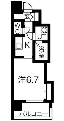 ファーストフィオーレ本町イースト(1K/7階)の間取り写真