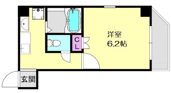 プレミアムAWAZA(1K/2階)の間取り写真