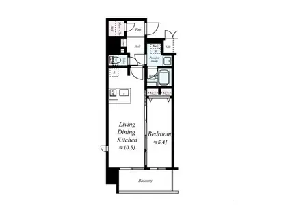 プレサンス松屋町駅前デュオ(1LDK/6階)の間取り写真