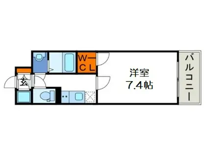 エスリード中之島クロスゲート(1K/6階)の間取り写真