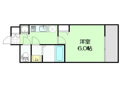 レジュールアッシュ都島ブリーゼ(1K/5階)の間取り写真