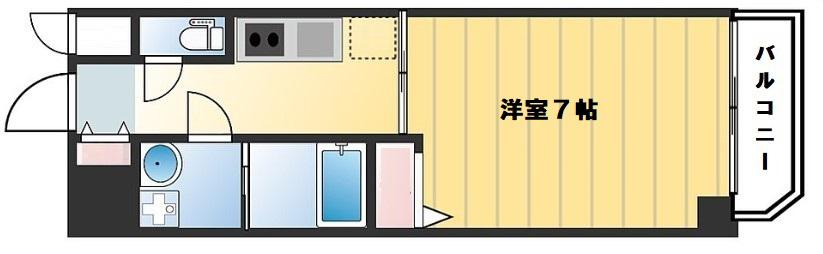 ワールドアイ天王寺ミラージュ(1K/4階)の間取り写真