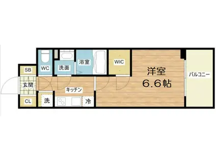 エスリード難波レジデンス(1K/5階)の間取り写真