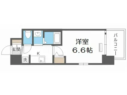 エステムコート新大阪ⅩⅣアイシー(1K/6階)の間取り写真