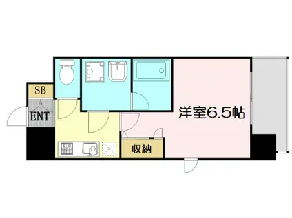 アスヴェル南森町(1K/6階)の間取り写真