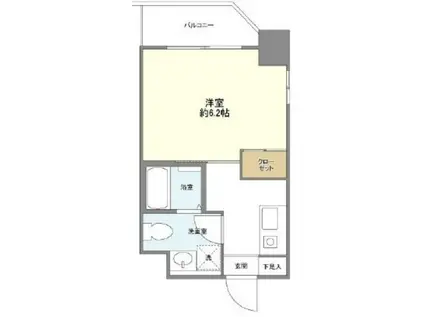 PARK HILLS難波南LUMIERE(1K/2階)の間取り写真