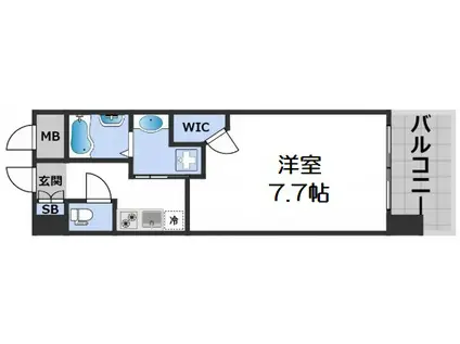 クラウンハイム北心斎橋フラワーコート(1K/9階)の間取り写真