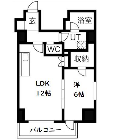 プレディアコート本町(1LDK/8階)の間取り写真