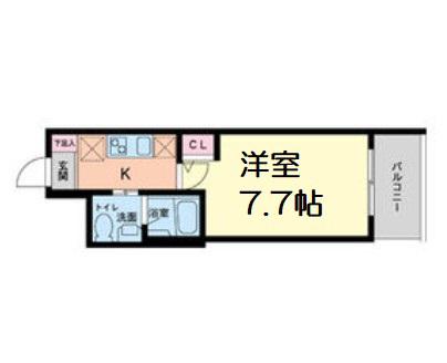 セレニテ本町グランデ(1K/15階)の間取り写真