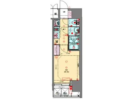 プレサンス立売堀ベルヴィル(1K/3階)の間取り写真