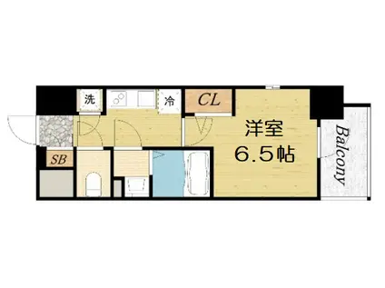 エスリード南堀江レジデンス(1K/2階)の間取り写真