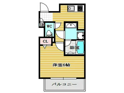 ラヴ心斎橋ウエスト(1K/3階)の間取り写真