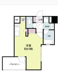 レジディア江戸堀(ワンルーム/6階)の間取り写真