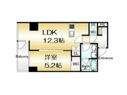 FORTUNATO 扇町(1LDK/3階)の間取り写真