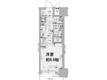 プレサンス天神橋ラ・デュアル(1K/6階)の間取り写真