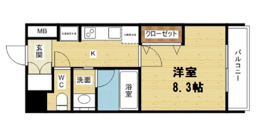 スプランディッド新大阪III(1K/11階)の間取り写真