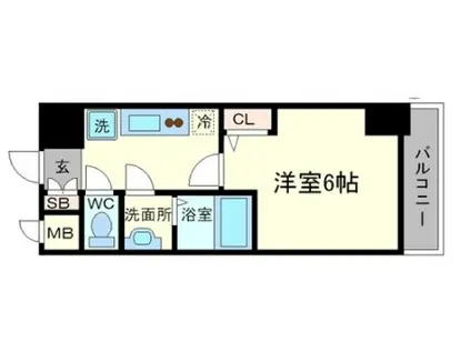 プレサンス天満橋チエロ(1K/5階)の間取り写真