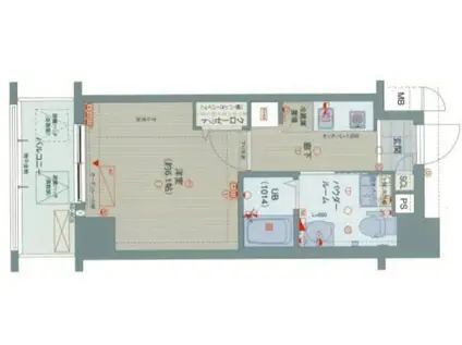 エイペックス京町堀2(1K/3階)の間取り写真