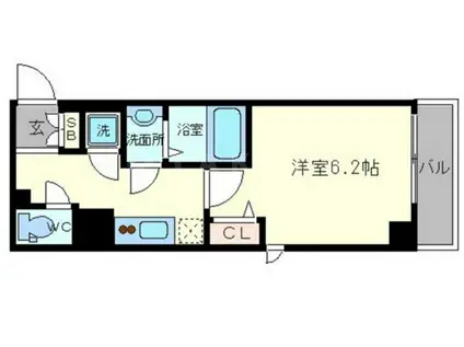 フォーチュン心斎橋イースト(1K/6階)の間取り写真