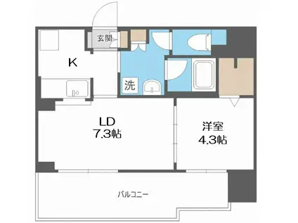 アーバネックス本町(1LDK/8階)の間取り写真
